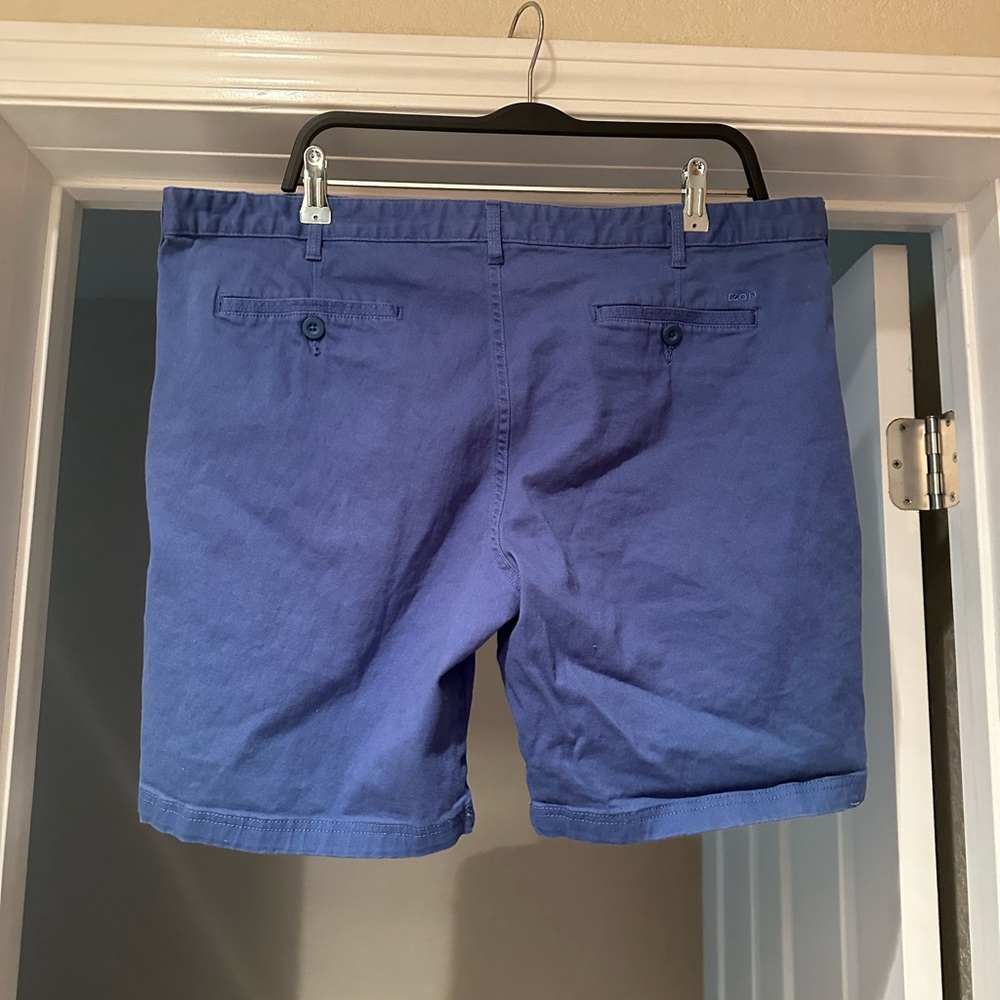 Izod Blue Flat Front Shorts - Picture 2 of 3